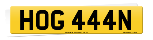 Registration number HOG 444N